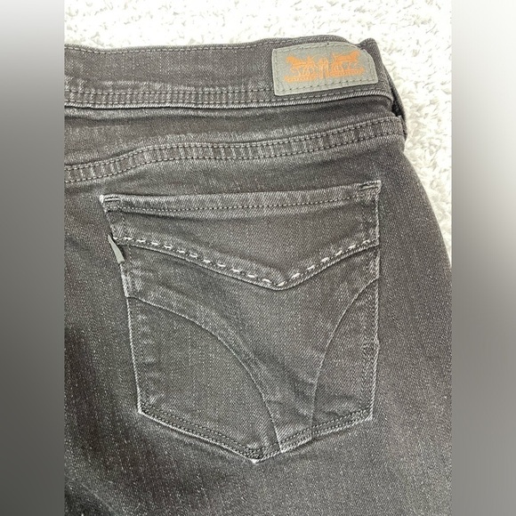 Levi's Jeans Womens 14 Classic Straight Leg 505 Black Denim Wash 505s Plus - Picture 5 of 6